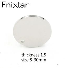 charms Fnixtar 20pcs/lot Size 830mm Mirror Polish Stainless Steel Charms Round Stamping Blanks Charms for Diy Making Jewelry Necklace