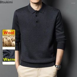 Men's Sweaters 2024 Thick Warm Sweater Autumn Winter Polo Neck Fleece Wool Pullovers Business Office Bottoming Shirt For Men