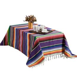 Blankets Beach Blanket Cotton Handmade rainbow Mexican blanket outdoor camping Picnic Mat Home Tapestry Table mat cobertor