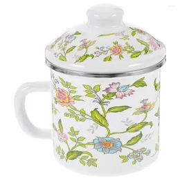 Dinnerware Sets Enamel Mug Coffee Vintage Tea Water Cup Beverage With Handle