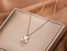 Ms Fashion New Cute Teddy Bear Necklace Pendant Temperament Elegant Luxury Party Girl Clavicle Chain Jewellery of6412543