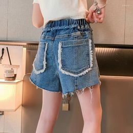 Shorts Kids Girl Blue Denim Summer Teens Ripped Jean With Pockets For Girls Children's Clothing 2023