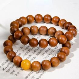 Link Bracelets 8/10/12mm India Laoshan Sandalwood Beads Bracelet For Men And Women Crafts Hand Catenary Plate Play Soothing The Nerves