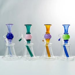 6.8 Inch Unique Heady Glass Bong Straight Perc Dab Oil Rigs N Holes Perc With Ball Shape 14mm Female Joint With Bowl XL-2091 LL