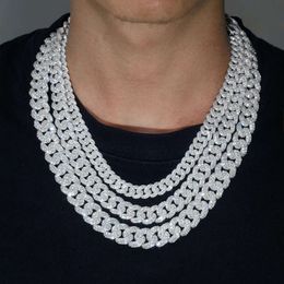Iced Out Hiphop Jewellery 12Mm Sterling Sier VVS Moissanite Cuban Chain