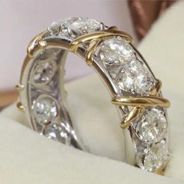 Cluster Rings Classic 925 Silver Band Ring Jewellery Brand Natural Tanzanite Stone Yellow Gold Cross Eternal Wedding Engagement For Women