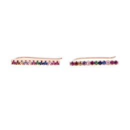 rainbow bar earring long ear climber fashion women jewelry 925 sterling silver colorful design Gold plated fashion jewelry312n