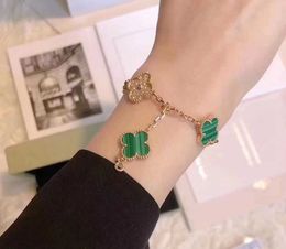 Designer Jewelry Luxury Bracelet Link Chain VCF Kaleidoscope 18k Gold Van Clover Bracelet with Sparkling Crystals and Diamonds Perfect Gift for Women Girls SDZ6