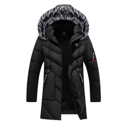 Winter Men's Long Parkas Jacket Fashion Men Fur Collar Thermal Parka Coats Casual Warm Windbreaker Padded Male Clothing 231229