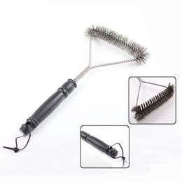 Barbecue Grill BBQ Brush Tool Cleaner Cleaner Grill Accessories Bristles Stainlist Steel Bristles On-لا توجد فرش من الإكسسوارات المطبخ الشواء W0157