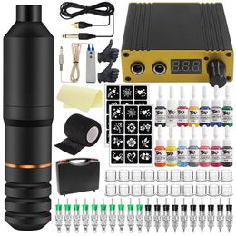 Machine Autdor Rotary Tattoo Pen Hine Kit Tattoo Pen Power Supply Tattoo Cartridges Needles Foot Pedal Clip Cord Free Shipping