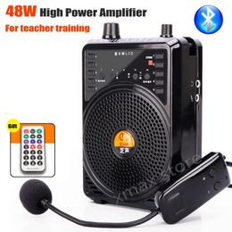 Speakers 48w Wired/2.4g Wireless Microphone Bluetooth Speaker Teacher's Classroom Amplifier Speaker Tour Guide's Amplifier Tf Card Usb