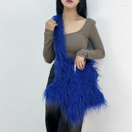 Waist Bags 2023 Multi Colour Large Capacity Imitation Fur Beach Wool Cute Star Plush Women's One Shoulder Crossbody Bag