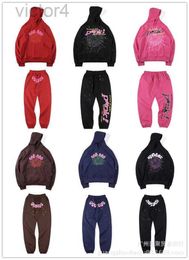 Mens Hoodies Sweatshirts Tracksuit Sweat Suit Spider 555 Young Thugg Set Stars Same 55555 Pants Hoodie Bibber and Bodysuit Casual Leisure Cotton Fashion RPQK