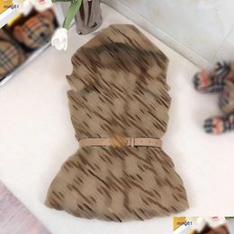 Waistcoat Brand Kids Cotton Vest With Belt Grid Letter Logo Print Sleeveless Jacket For Baby Size 100-160 Children Oct25 Drop Delivery Dhsto