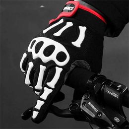 Five Fingers Gloves SPAKCT Bike Bicycle Long Full Finger Cycling Riding Racing Bone Cool Soft Gloves Skeleton Equipment 211124