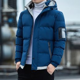 Men 2023 Winter Jacket Casual Thick Warm Windproof Outwear Fashion Hooded Down Parkas Coat 231229