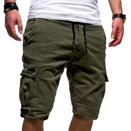 Men's Shorts 2024 Summer Men Green Cargo Bermudas Male Flap Pockets Jogger Casual Working Army Tactical