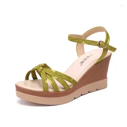 Sandals Plus Size 32-43 Platform Women Shoes Summer 2023 Open Head High Heels Wedges Ladies Casual Beach