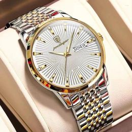 Wristwatches Poedagar Business Mens Watches Top Ultra Thin Waterproof Stainless Steel Male Relogio Masculino 2023