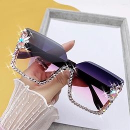 Sunglasses Crystal Rhinestone Women Oversized Sun Glasses Diamond