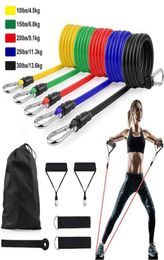 STOCK 11PcsSet Latex Resistance Bands Crossfit Training Exercise Yoga Tubes Pull Rope Rubber Expander Elastic Bands Fitness Equip1630796