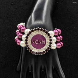 Strand Multi Layered Purple White Pearl Social Group Women NCNW Bracelet Customization