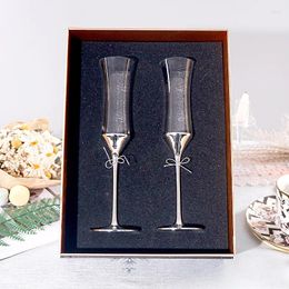 Wine Glasses Creative Bangle Love Knot Champagne Cup Wedding Crystal Glass Gift With Handmake Set