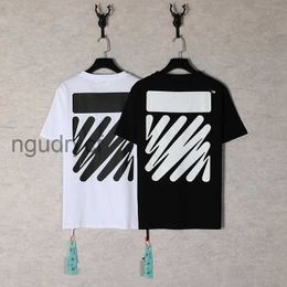 Men's T-shirts Off White New Graffiti High Street Fashion Brand Loose Short Sleeve T-shirt Weight Fabric2OZV