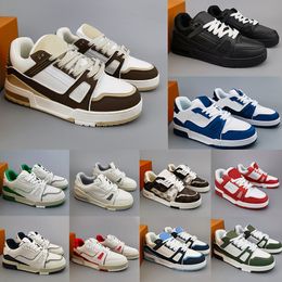 2024 Designer tênis tênis de tênis Virgil Sapatos casuais calfskin couro abloh branco verde vermelho azul sobreposição de letra plataforma baixa tênis 36-45