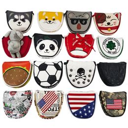 Golf Mallet Putter Cover Golf Headcover Magnetic Or Magic Tape Closure Golf Club Cover Multi Style Colour Pattern Golf Supplies 231229