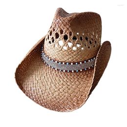 Berets Outdoor Hollowed-out Straw Hat Men Summer Beach Western Cowboy Sun Sunscreen Youth