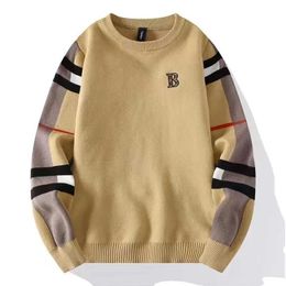 Sweaters Men's Sweaters Mens Sweaters Winter Luxury Design Knitwear Brand B Men Classic Casual Stripe Plaid Pullovers Cashmere Business Hig