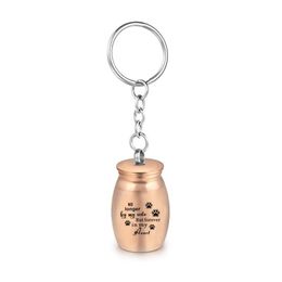 16x25mm 5 Color Paws Print Cremation Urn for Ashes For Human Pet Mini Memorial Urns Keychain Keepsake-Forever in my Heart305g