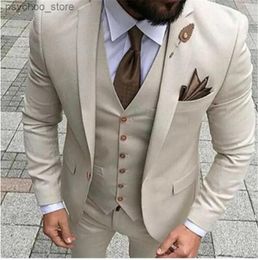 Blazers Men Suit Prom Tuxedo Slim Fit 3 Piece Groom Wedding Suit For Men Custom Blazer Terno Masuclino 3 Pieces (jacket+vest+pant) Q230828