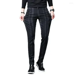Men's Pants Business Casual Men Slim Striped Spring Summer Korean Streetwear Fashion Male Clothes Basic Sports Straight Trousers