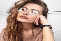 Fashion Sunglasses Frames 2021 Women Vintage Round Glasses Clear Lens Gold Metal Frame Optical Men Eyeglass Fake Oval8556477