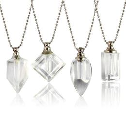 Pendant Necklaces 2PCS Clear Crystal Vials Urn Jewellery Cremation Necklace For Ashes2657