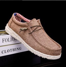 High Quality Summer Canvas Men Shoes Breathable Lightweight Casual Driving Shoes Slip Easy To Wear Men's Loafers Big Size 40-48