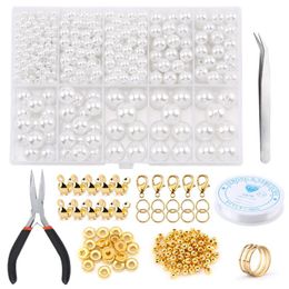 Diamonds Acrylic Pearl Beads Set Jewellery Making Kit Party Bracelet Diy Tools Wedding Earring Necklace Beads Handcraft Accessories