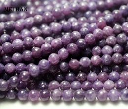 Necklaces Meihan (3 Strands/set) Natural 6mm Purple Lepidolite Smooth Round Gem Stone Beads for Jewelry Making Design Christmas Gift