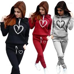 Women's Two Piece Pants Women Casual Long Sleeve Hoodie Sports Suits Autumn Winter Outdoor Fleece Jogging Suit Female Clothing Classic