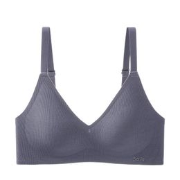 Bras Fixed Cup Seamless Soft Support Strip B78 Underwear Comfortable Naked Feeling Close-Fitting Upper Top Beauty Back Bra Drop Delive Otpjc