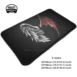 Carpets Lucifer Comfortable Door Mat Rug Carpet Foot Pad Good Bad Wing Devil Angel Demon Evil Bird Flying Birds Angels Back