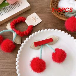 Hair Accessories 1-5PCS Autumn And Winter Cute Design Clothing Plush Hai Ball Cherry