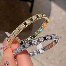 Designer Jewelry Luxury Bracelet VCF Kaleidoscope 18k Gold Van Clover Bracelet with Sparkling Crystals and Diamonds Perfect Gift for Women Girls C3A8