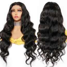 Wigs 32 Inch 13x4 Hd Transparent Lace Frontal Wig 4x4 Lace Closure Wig Straight Body Water Wave Yaki 180% Density 12A Brazilian Virgin