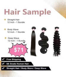 Weaves 3PCS Virgin Human Hair Bundles Sample Within Different Texture Different Hair Quality Bundles Free Shipping Sample