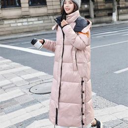 Women's Trench Coats Snow Coat Padded Warm Jacket Glossy Down Winter Women Waterproof Oversized Thick Long Parkas Hooded Feminina