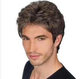 Wigs Men's wig straight hair short style Short Natural Colour Wig Mens Hair Straight For as showing Colour